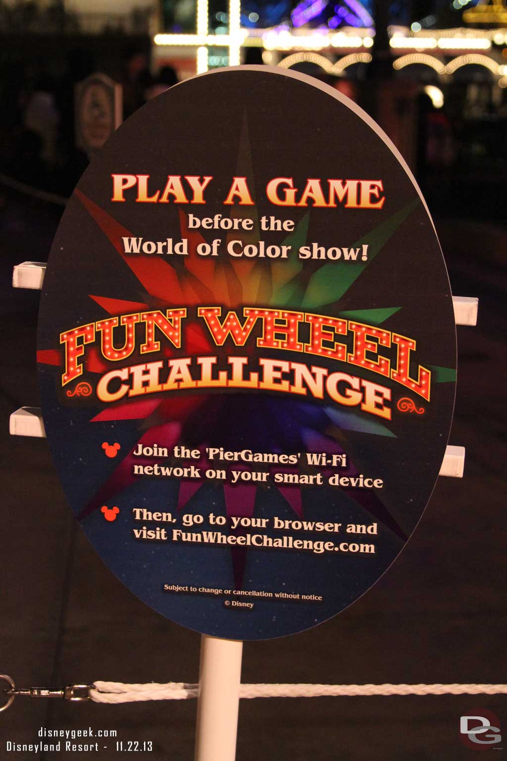 There is a new game to entertain you while waiting for World of Color.