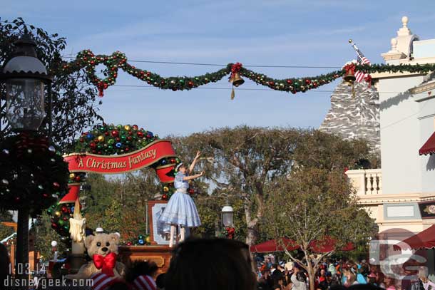 A Christmas Fantasy Parade making its way down Main Street as I entered.