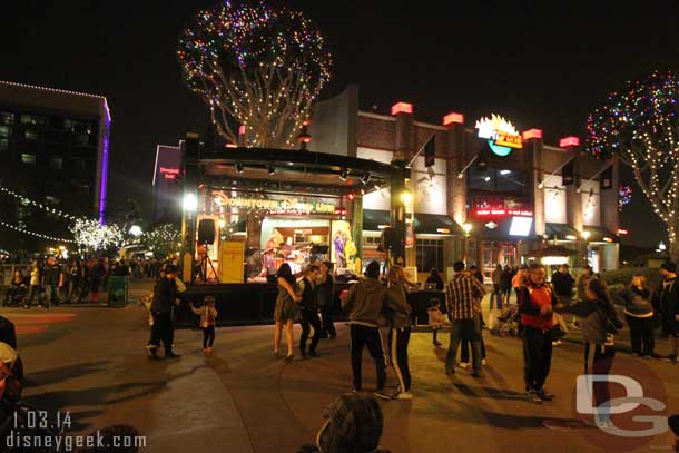 Some guests dancing in Downtown Disney