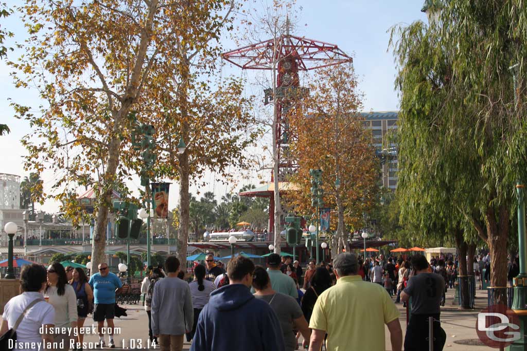 The walkway near Little Mermaid was also fairly crowded.