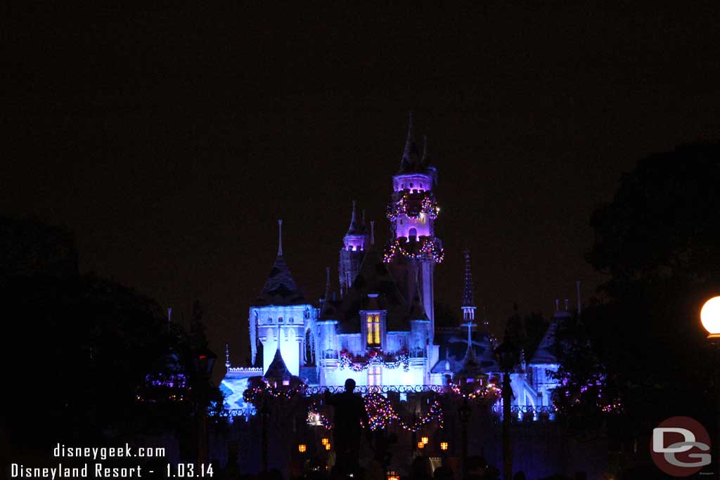 Back to Disneyland for the 7:30 Sleeping Beauty Winter Castle Wintertime Enchantment Moment.