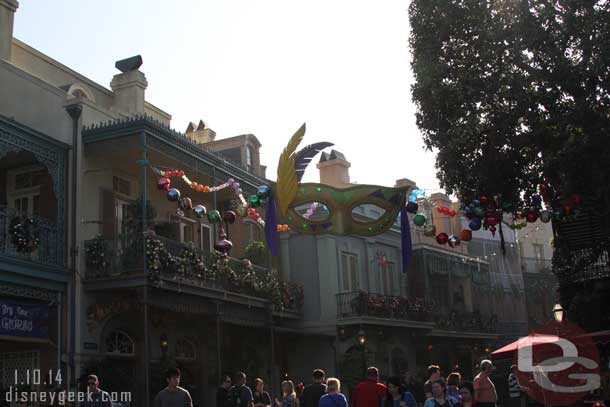 New Orleans Square still has some of its Christmas decorations up.