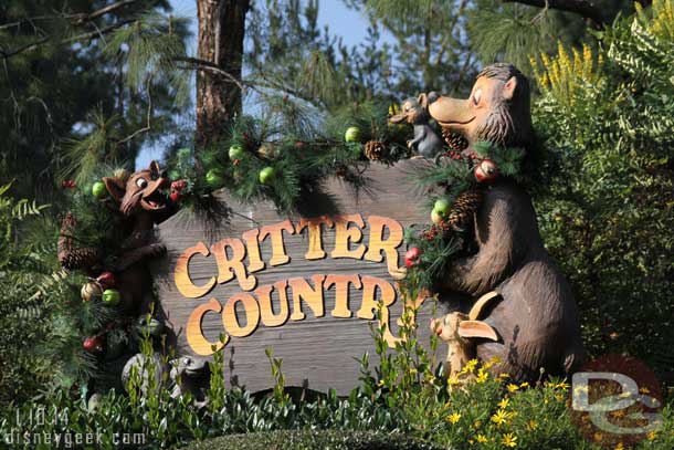 Critter Country still has Christmas decorations up.