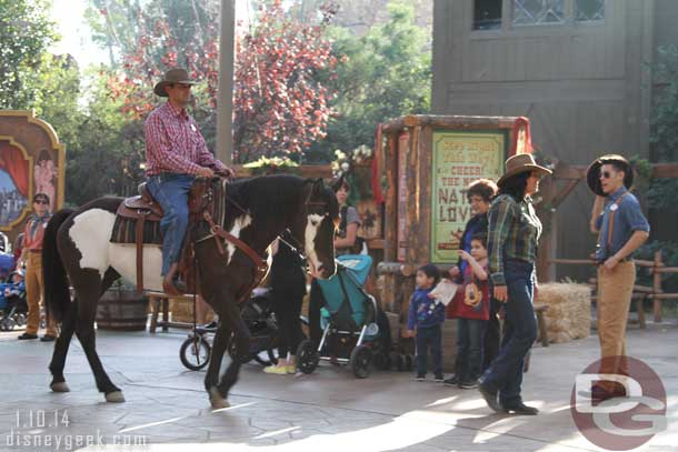 When it came time to switch which characters were out the new group was lead out by a horse, Dakota.