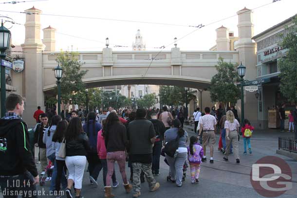 Next stop DCA.  Christmas decorations are removed from Buena Vista Street.