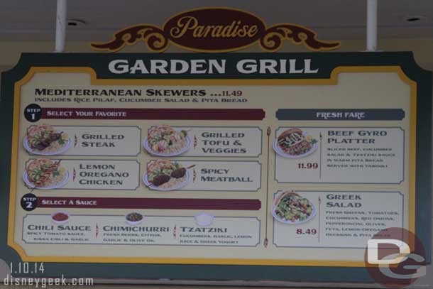 As has the menu at the Garden Grill