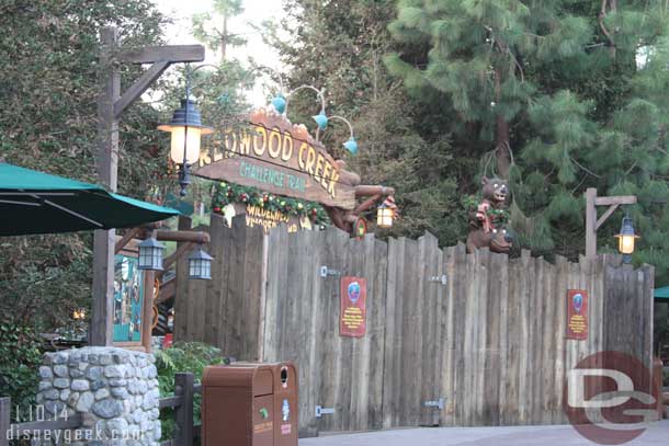 Redwood Creek is closed for some work.