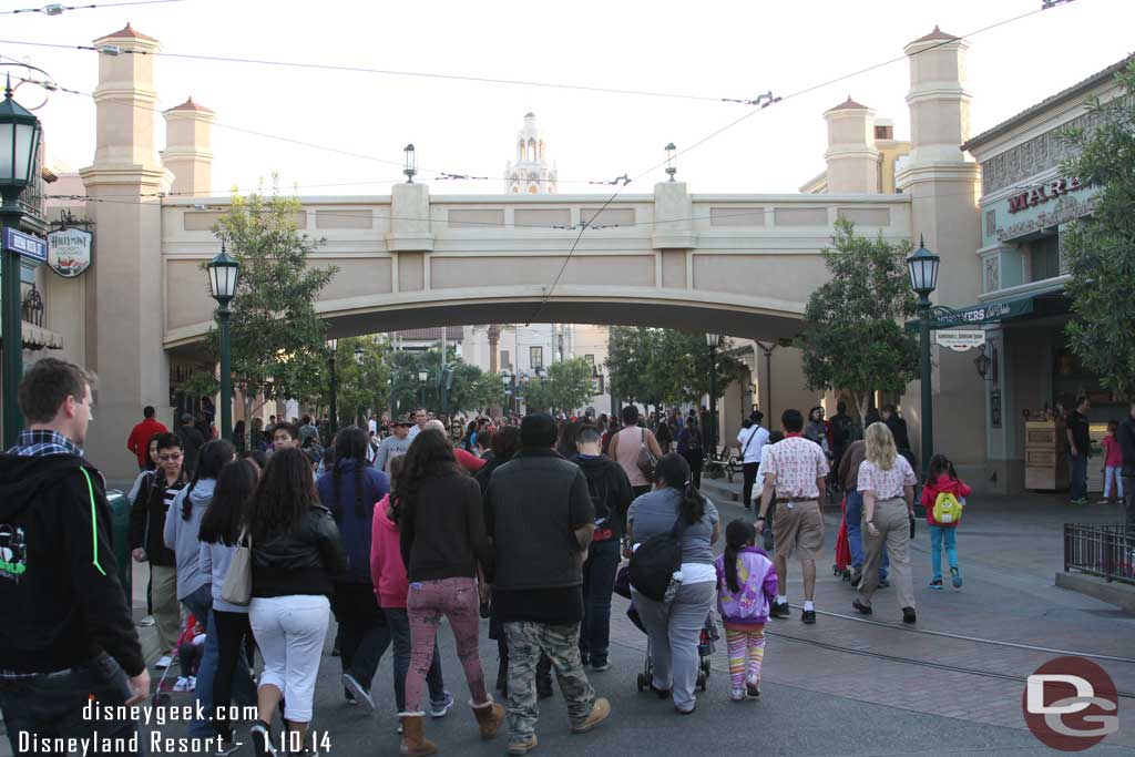 Next stop DCA.  Christmas decorations are removed from Buena Vista Street.