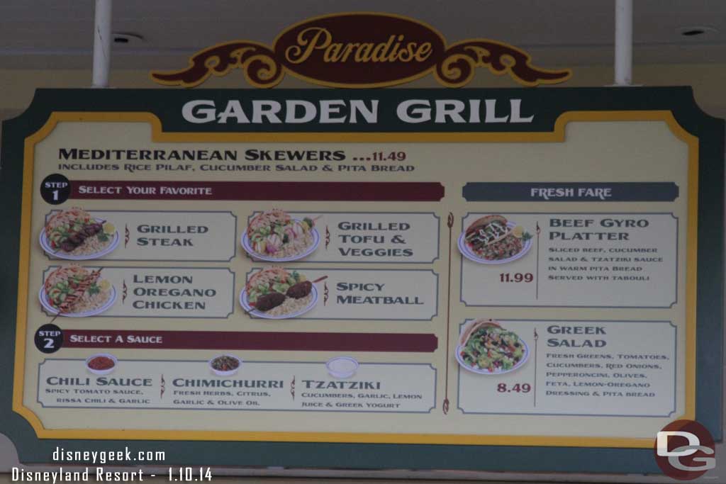 As has the menu at the Garden Grill