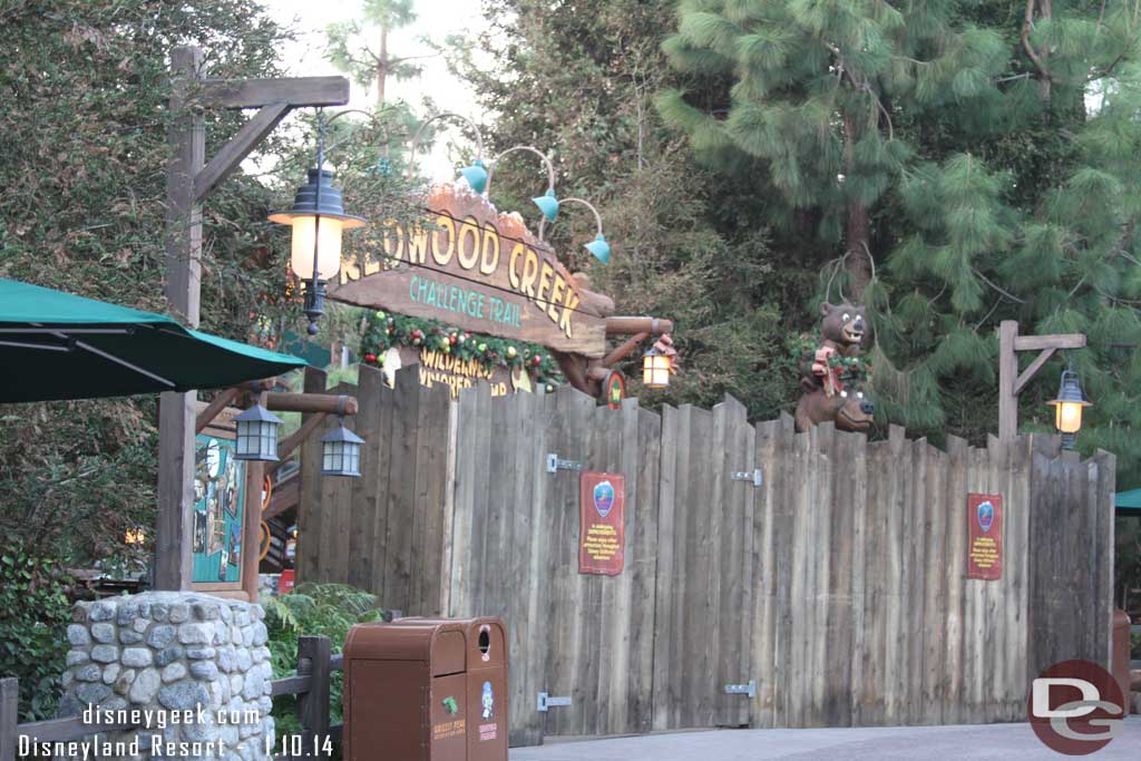 Redwood Creek is closed for some work.