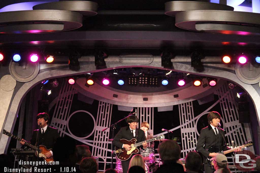 Tonight A Hard Days Night: A Tribute to the Beatles were performing at the Tomorrowland Terrace.