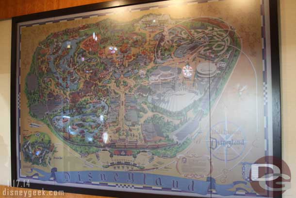 All traces of Christmas are gone from the Disneyland Hotel.  The lobby map is visible again.