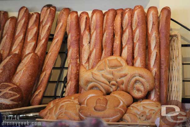 Walked through the Wharf.  Some of the current bread selections at the Bakery.