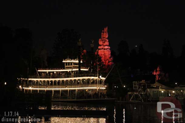 The Mark Twain with Big Thunder in the distance.