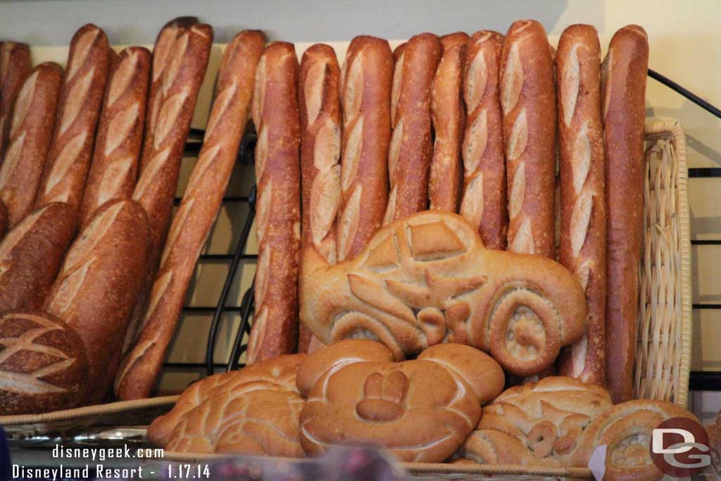 Walked through the Wharf.  Some of the current bread selections at the Bakery.