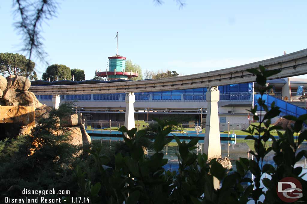 This week more walls are up but not much else was visible.  Notice they now go all the way around the Monorail platform area.