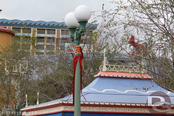 As you approached the area decorations were on the light poles.