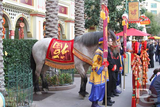 A side view of the horse photo op.