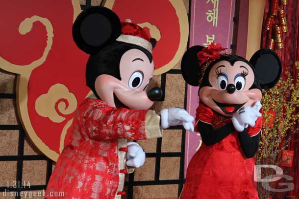 Mickey and Minnie rotated with them at the location (also I read Chip and Dale did too, but I did not see them).