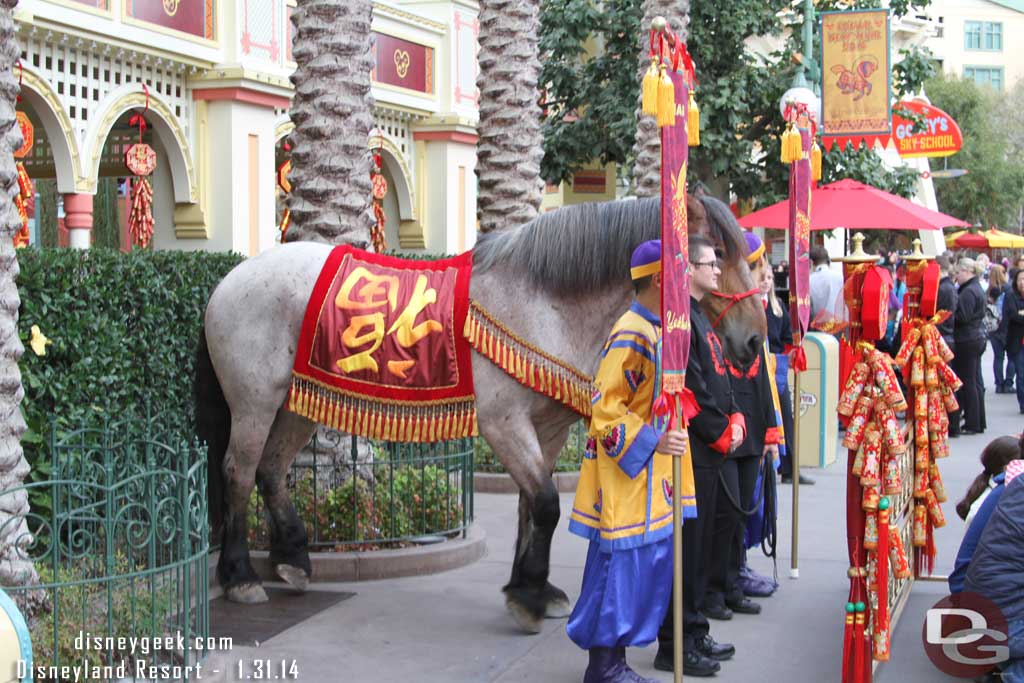 A side view of the horse photo op.