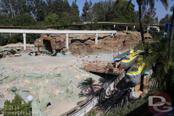 In the distance you can see another platform/scaffolding near the cave entrance.