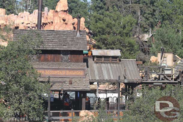 From the Mark Twain you could see several workers/cast members at the station watching the trains cycle through.