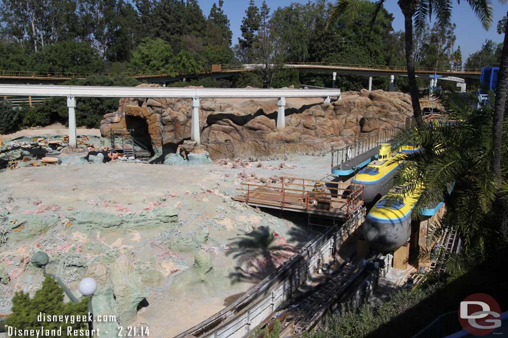 In the distance you can see another platform/scaffolding near the cave entrance.