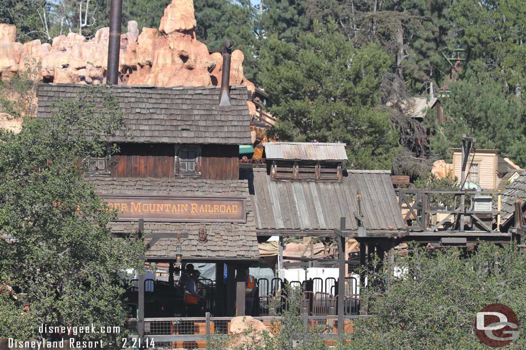 From the Mark Twain you could see several workers/cast members at the station watching the trains cycle through.