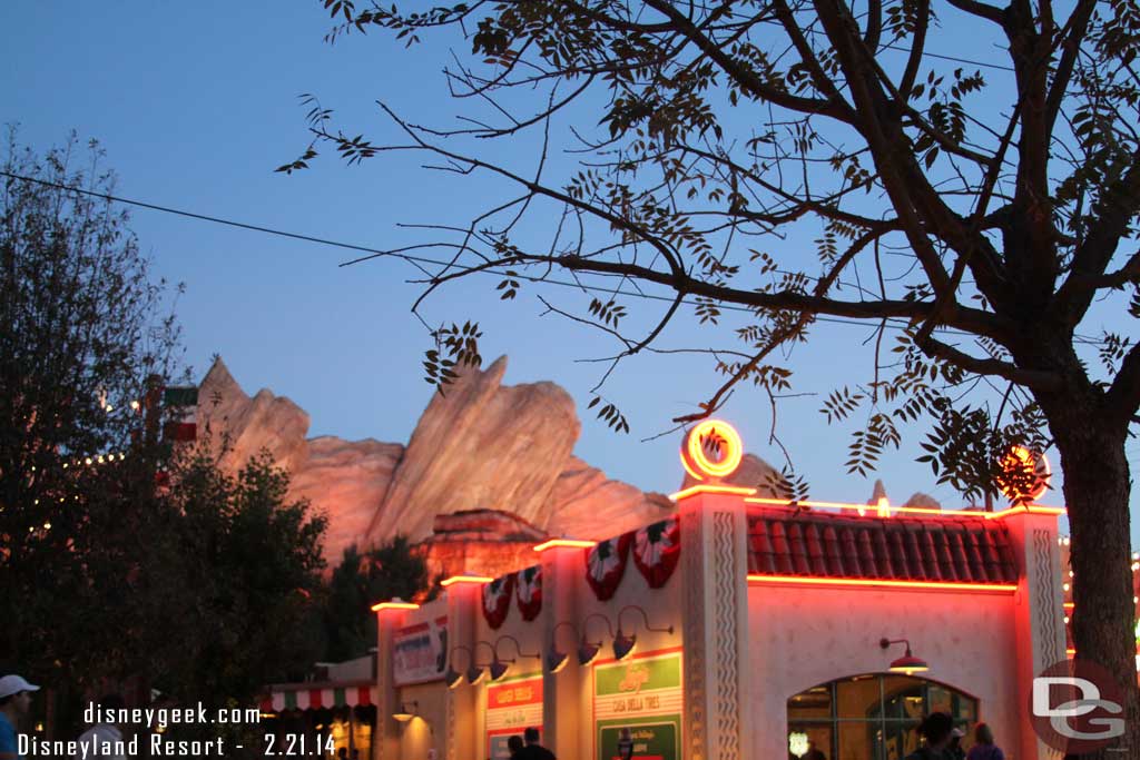 A look around Cars Land this evening.