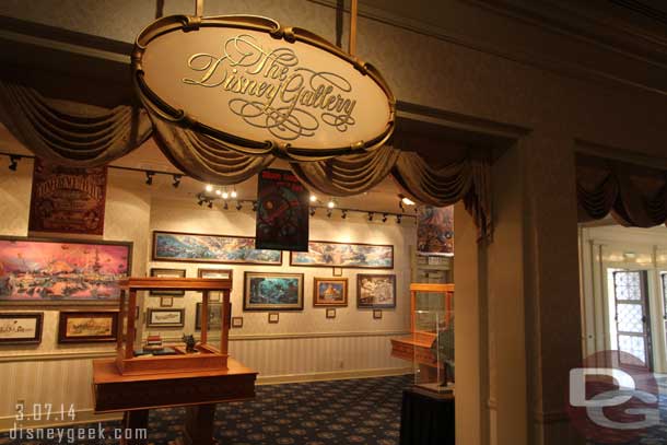 The Disney Gallery area (for those not familiar with it, this area is in the Opera House lobby, in the far right you can see the door leading to Main Street).