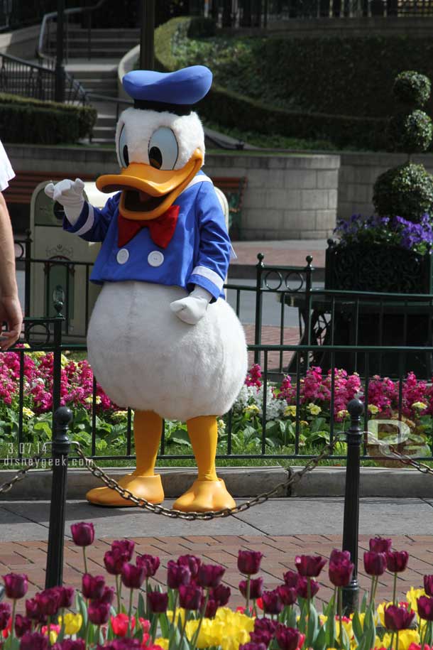 Donald greeting guests.