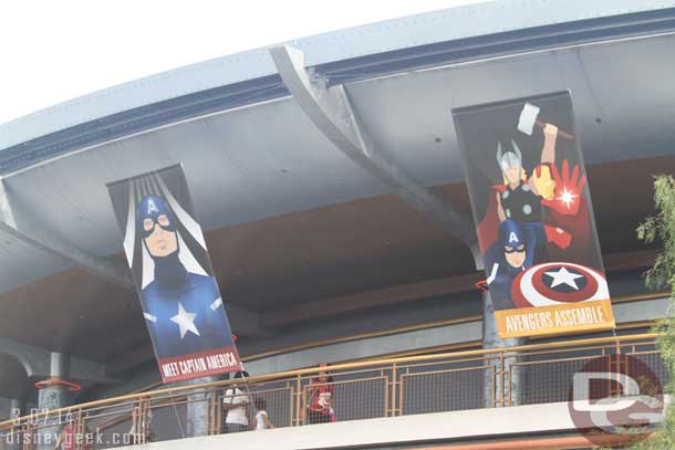 Marvels takeover of Innoventions continues.  Captain America now has a meet and greet inside.  Outside new banners.