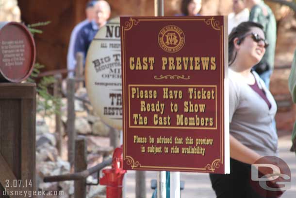 There were signs and lines of cast members and their friends/families waiting to experience the attraction.