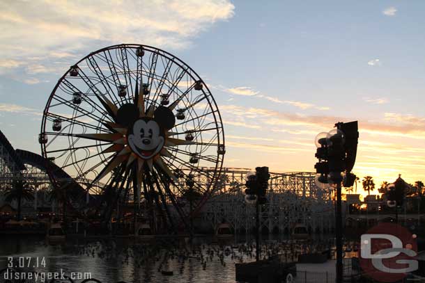 Paradise Bay was preparing for World of Color as the sun was setting.