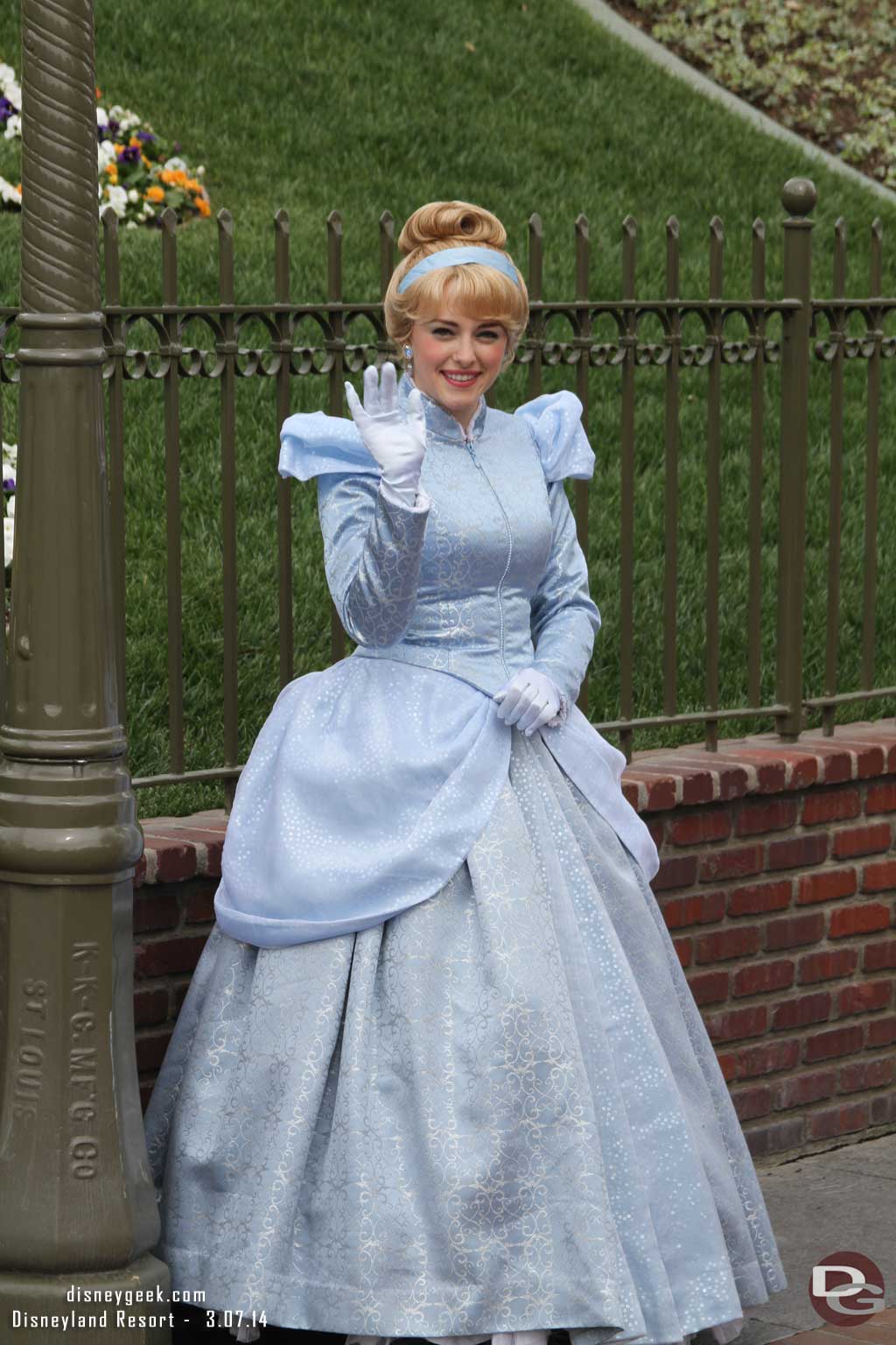 Cinderella was out greeting guests in her cool weather dress.  It was only in the 70s today.