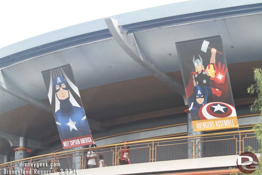 Marvels takeover of Innoventions continues.  Captain America now has a meet and greet inside.  Outside new banners.