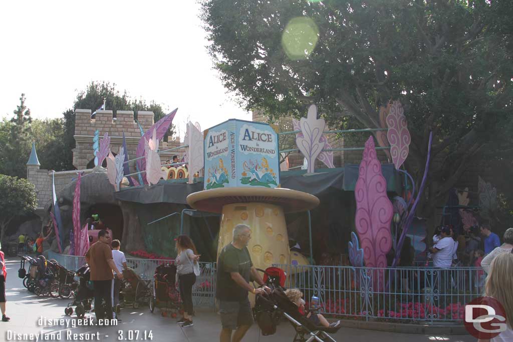 Alice in Wonderland closes Monday to finally fix the exterior portion of the track and remove the temporary structures.