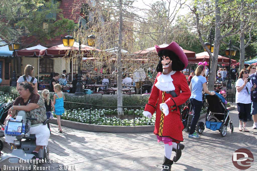 You never know who you will pass as you walk the parks... Captain Hook strolling through Fantasyland.