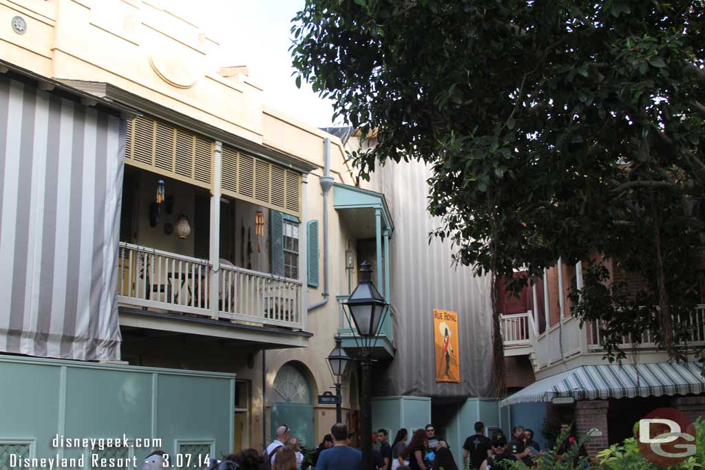 No real visible progress in New Orleans Square since everything is covered as they work on Club 33.