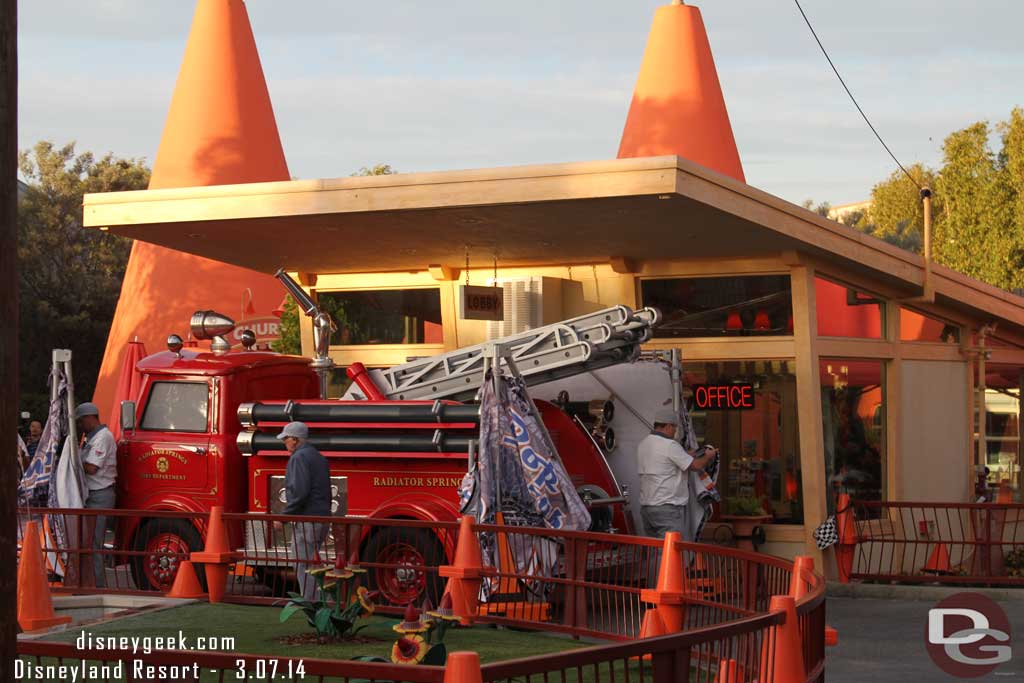 A quick pop-up tune-up at the Cozy Cone for Red.