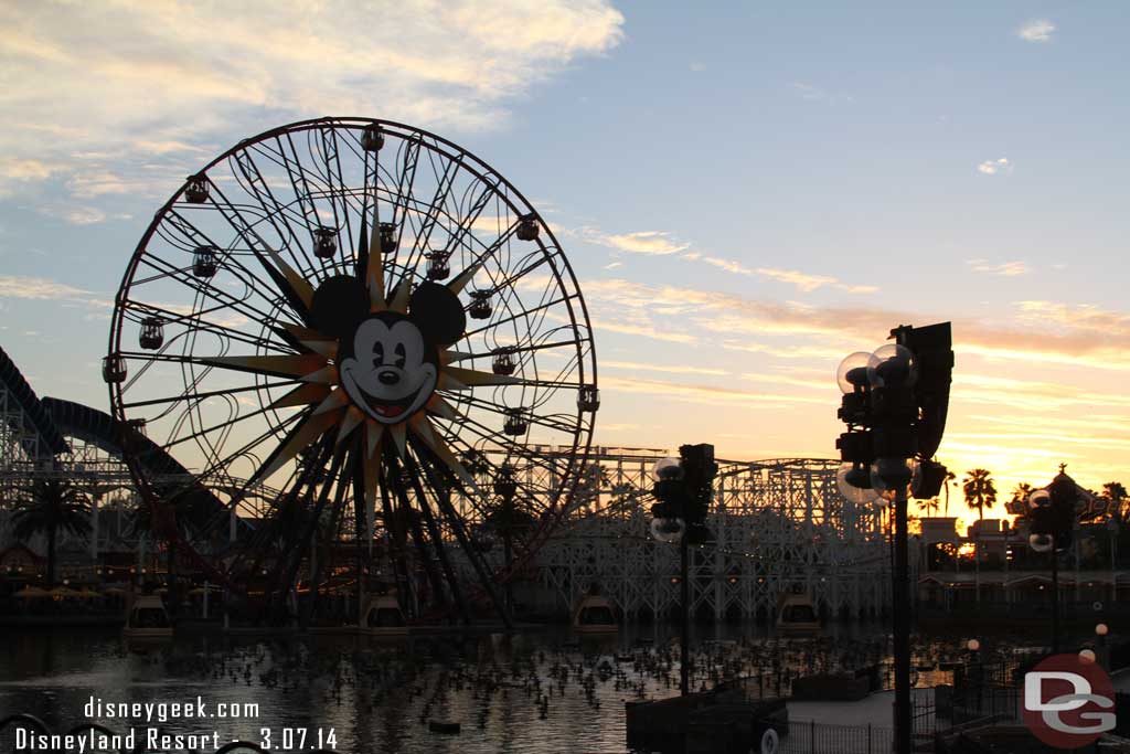 Paradise Bay was preparing for World of Color as the sun was setting.