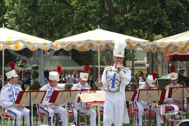 The Disneyland Band was performing in Town Square.