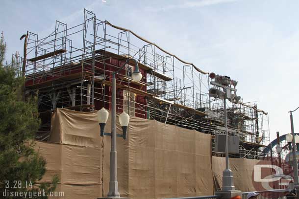 Work on the Wharf continues.  This week the tarps were down, guessing due to the winds.