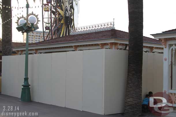 The structure nearest the turkey leg stand was behind walls.  Guessing they are going to be repainting and sealing them.