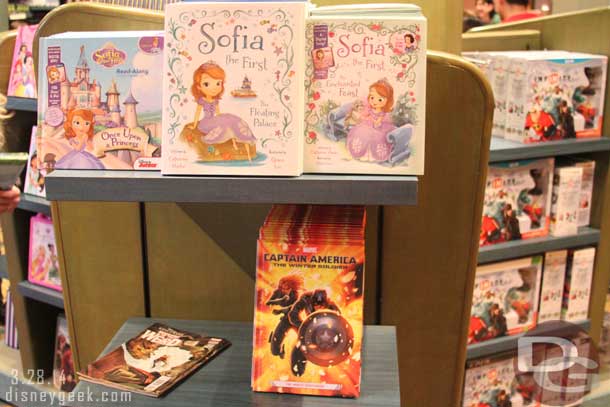 An interesting display.. Sofia the First and Captain America sharing a rack.