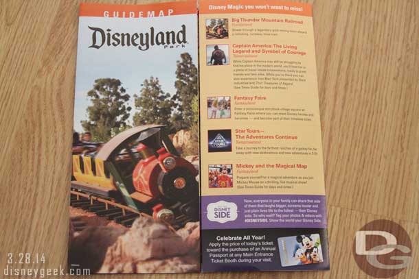 Disneyland has new guidemaps this week.  They feature Big Thunder on the cover.  Inside they have an interesting cross section highlighted.  