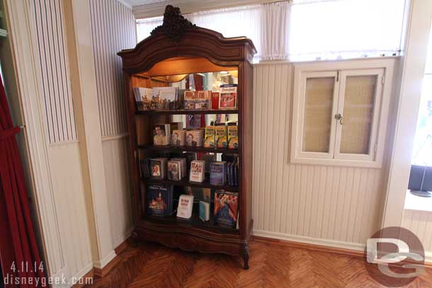 There is one small shelf of books.