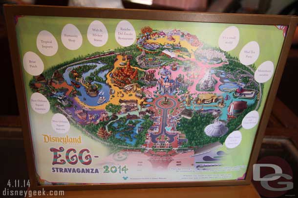 A closer look at the map.  This update is spoiler free in case you are planning a visit to search for the eggs.   I will be posting a separate update featuring all 24 eggs (12 from each park) for those that are not planning on participating and want to see them.