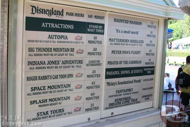 The wait times around 3:15pm