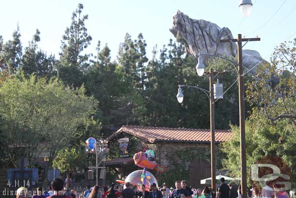 The Pixar Play Parade passing by Route 66.